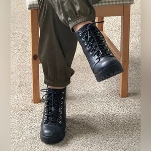 Black Lace Up Booties